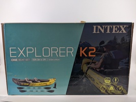 Intex Explorer K2 Kayak 2-Person Inflatable Set with Oars and Air Pump, Yellow