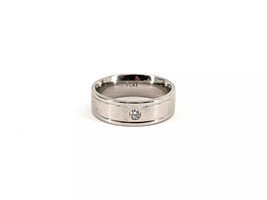 Platinum 13.00 Grams Men's 6pts Diamond Wedding Band Size 8