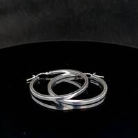 925 Sterling Silver Medium Hoop Earrings 3.5grams