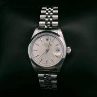 Rolex Date Ladies Stainless Steel Watch Silver Dial 26MM 69160