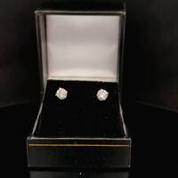 14kt White Gold Round .93CTW Diamond Studs .50dwt