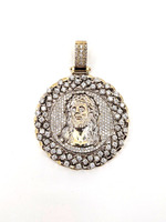10K White Gold 21.50dwt Diamond Jesus Pendant approx 5cttw