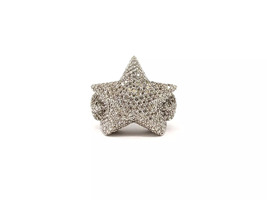 10K White Gold 24.51 Grams Large Star Diamond Ring 8CTS Approx. Size 10.25