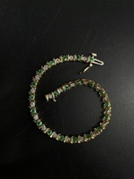 14KT Yellow Gold Emerald and Diamond Bracelet – Approx 7" - 7.33g
