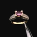 14K Yellow Gold Pink Topaz Diamond Ring Size 10 3.7dwt (5.8g) 0.16ct