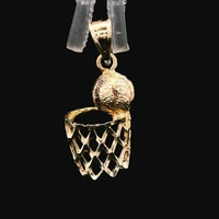 14KT Yellow Gold Basketball & Hoop Pendant – 1.00g