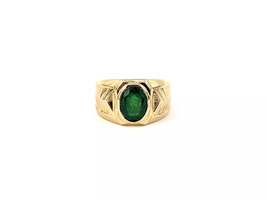 14K Yellow Gold 14.30 Grams Natural Emerald 2.50CT Size 11.5 Ring
