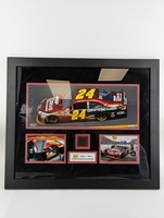 Jeff Gordon Signed Collage with COA and Tire Piece