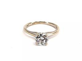 18KT White Gold 2.66g Single Diamond Ring Size 5.5, 1cttw, I1 Clarity & E Color