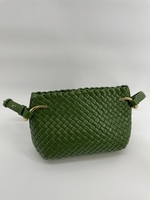 Authentic Bottega Veneta Intrecciato Small Clicker Shoulder Bag Avocado