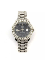 Rolex Datejust 116300 Black Dial Bust Down Diamonds Watch, 13cttw Approx.