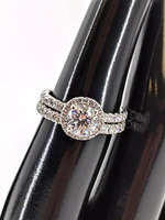 14KT Gold & Platinum 950 7.60g Round Brilliant Diamond 1.0CT Ring Size 5.75 GIA