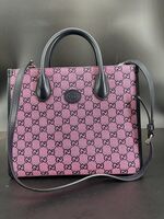 Gucci GG Canvas Small Structured Top Handle Open Tote Entrupy COA Authentic