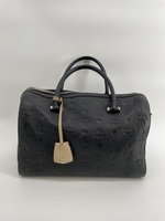 Authentic MCM Calfskin Ottomar Monogram Essential Boston Bag