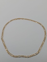 14kt yellow gold, 23.66 grams, Figaro Chain necklace