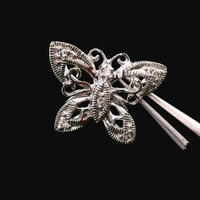 10KT White Gold Diamond Butterfly Pendant – 1.27g