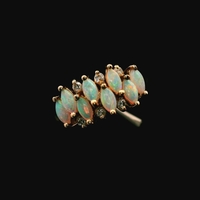 14KT Yellow Gold Opal & 0.12cttw Diamond Ring – Size 9 - 3.55g