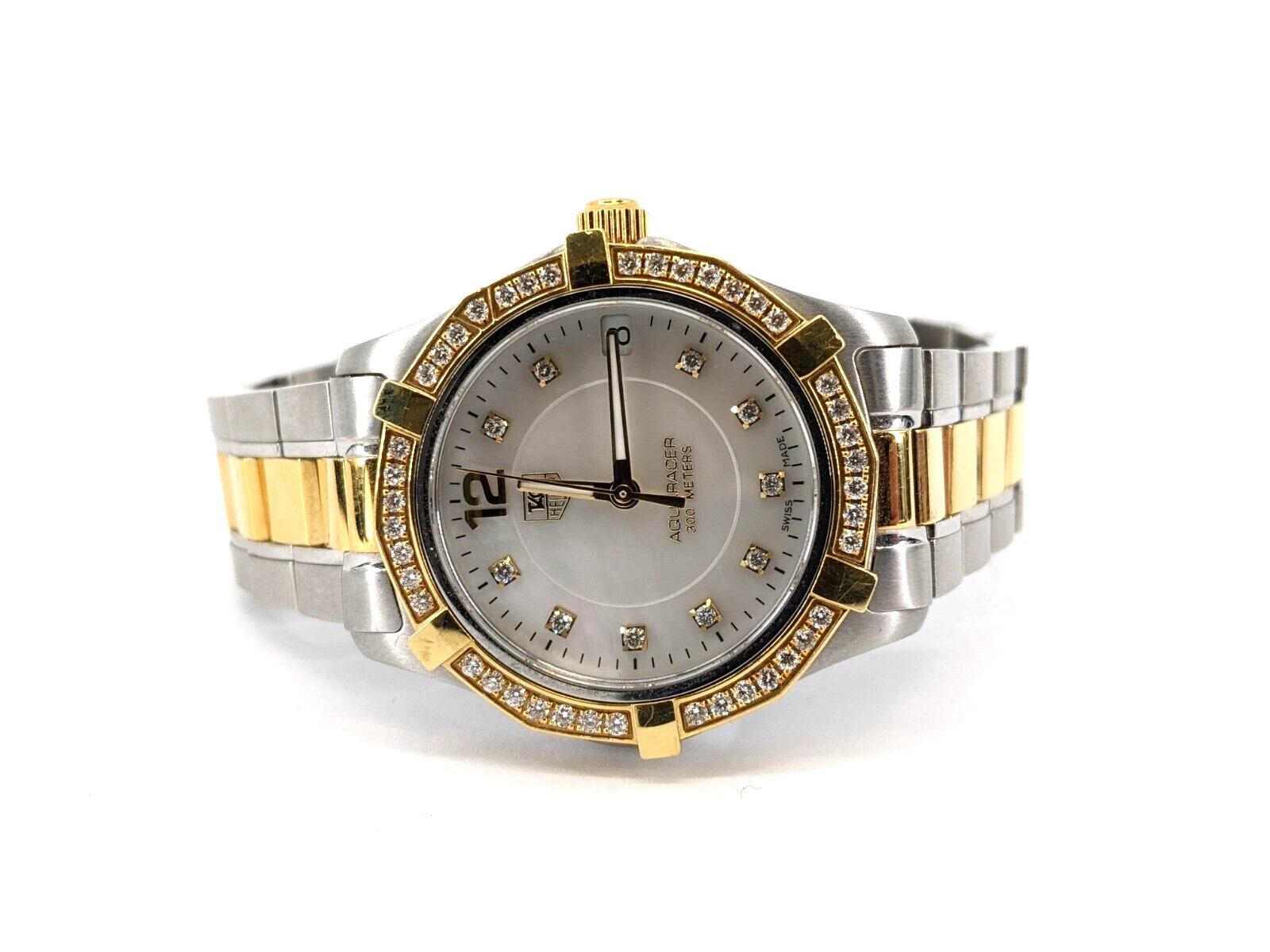 TAG Heuer WAF1350 18KT & Stainless Steel Women Diamonds Bevel / Face Watch