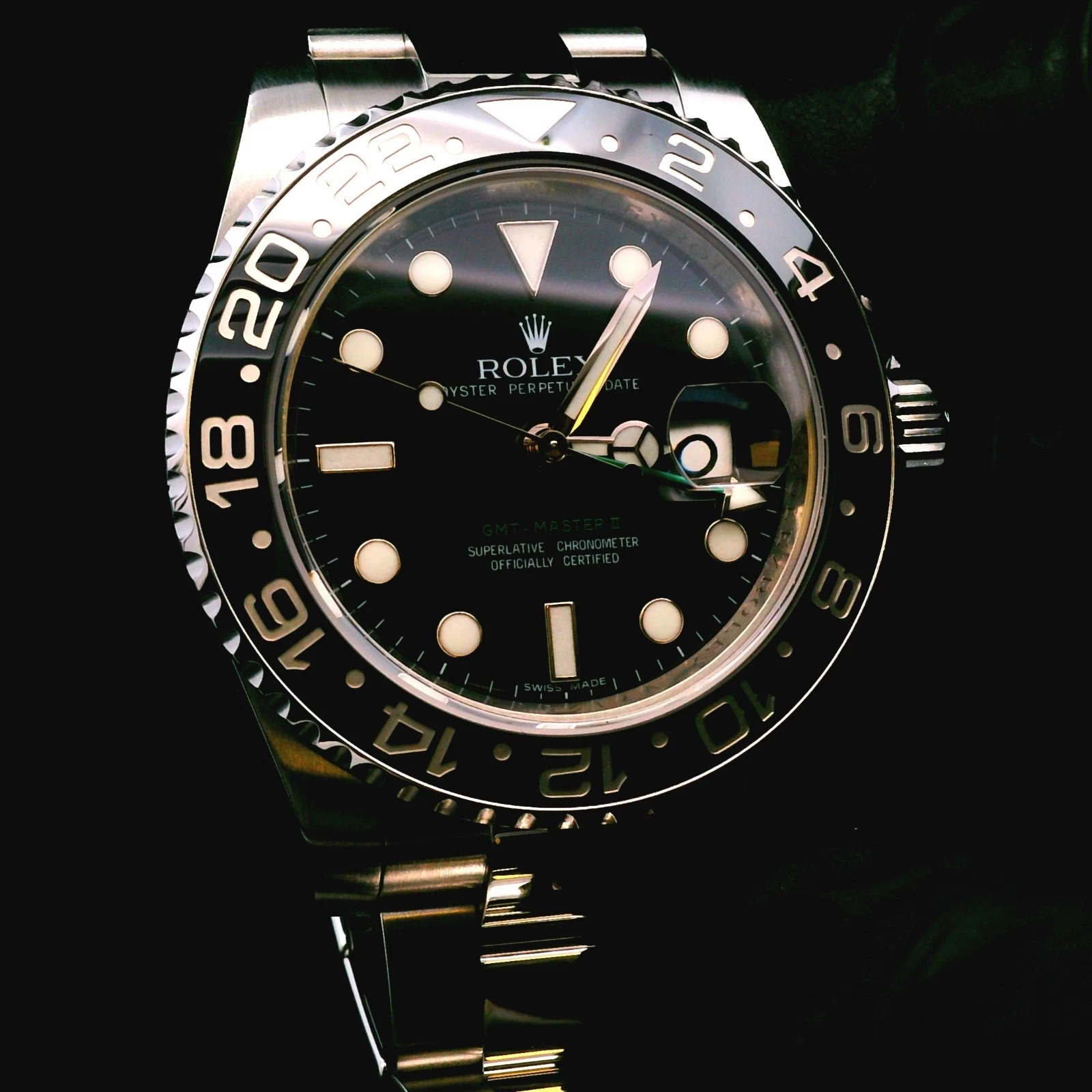 Rolex GMT-Master II 116710LN Silver Oyster Bracelet with Black Bezel