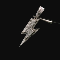 10KT White Gold Diamond Lightning Bolt Pendant – 1.61g