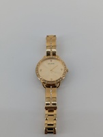 Guess GW0022L2 Gold-Tone Crystal Accented Petite Bangle Watch 