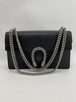 Authentic Gucci Pebbled Calfskin Small Dionysus Shoulder Bag Black