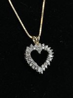 14KT Yellow Gold 0.50cttw Diamond Heart Pendant Necklace – Approx. 25" – 9.35g
