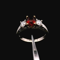 Na Hoku 18K WG Ruby Diamond Ring Size 6.25 3.1dwt (4.8g) 0.96ct 0.40ct