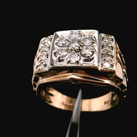 14KT Yellow Gold Nugget Ring 1cttw Approx – Size 10.25 – 11.20g (7.20 DWT)