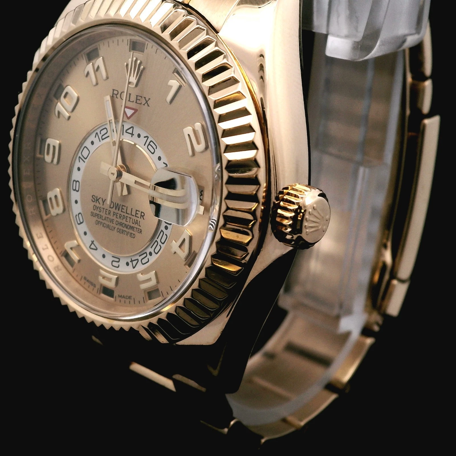 Rolex Sky-Dweller 42mm 18K Yellow Gold Gold Arabic Dial Men's Watch 326938
