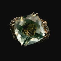 Le Vian 14KT Yellow Gold Mint Julep Quartz & 0.20cttw Diamond Ring – Size 7