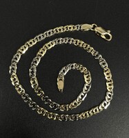 18KT Yellow & White Gold Two-Tone Anklet – Approx 10.5" - 8.47g