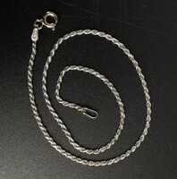 18KT White Gold Rope Chain Anklet – Approx 10" - 2.56g