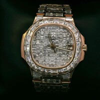 Patek Philippe Nautilus Bustdown Baguette Chandelier Watch w/ Box – Authentic
