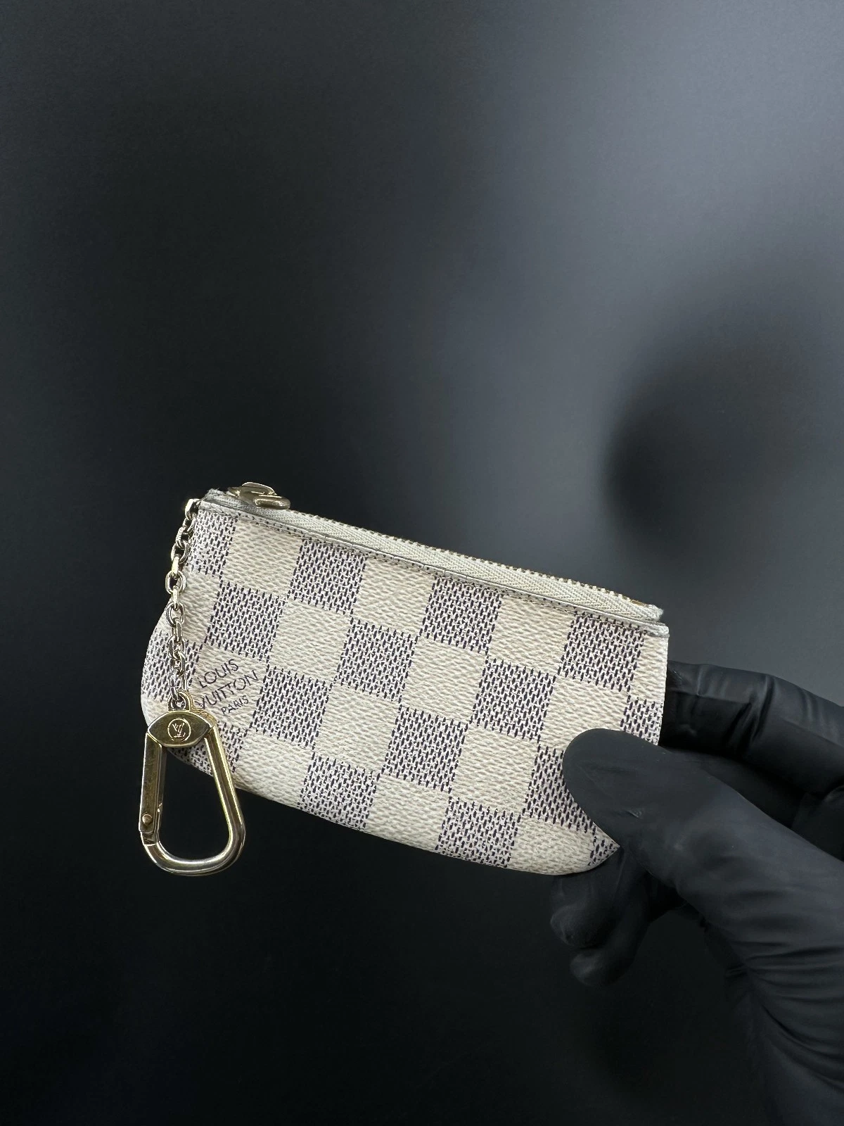 Louis Vuitton Pochette Cles Damier Azur Canvas Coin Purse Key Pouch