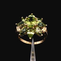  14K Yellow Gold Peridot Ring Size 7 Gemstone 3.20dwt (5.0g)