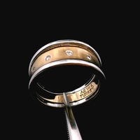  14K Two Tone Gold Ring Signed Ken Diams Size 5 2.70dwt (4.2g)
