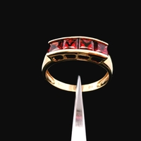  14K Yellow Gold Garnet Ring Size 7 1.80dwt (2.8g) Classic Estate