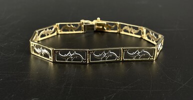 14KT Yellow & White Gold Dolphin Link Bracelet – Approx. 8" - 12.08g