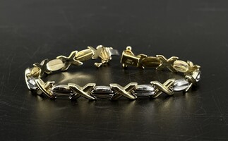 14KT Yellow & White Gold Two-Tone Bracelet – Approx. 7.5" - 14.41g