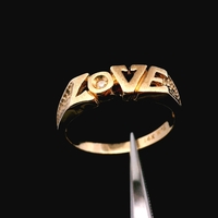 14K Yellow Gold "Love" Script Band Ring Size 6 1.50dwt (2.3g)