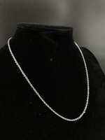  14KT White Gold Cable Chain Necklace – No Pendant – 6.11g