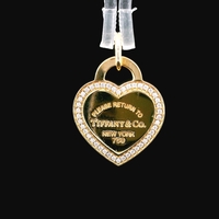  Tiffany & Co. 18KT Yellow Gold 0.23cttw Diamond Heart Pendant – 3.48g