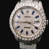 Custom Rolex Datejust 126300 41mm Bust Down Diamond Silver Sapphire Dial Box