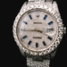 Custom Rolex Datejust 126300 41mm Bust Down Diamond Silver Sapphire Dial Box