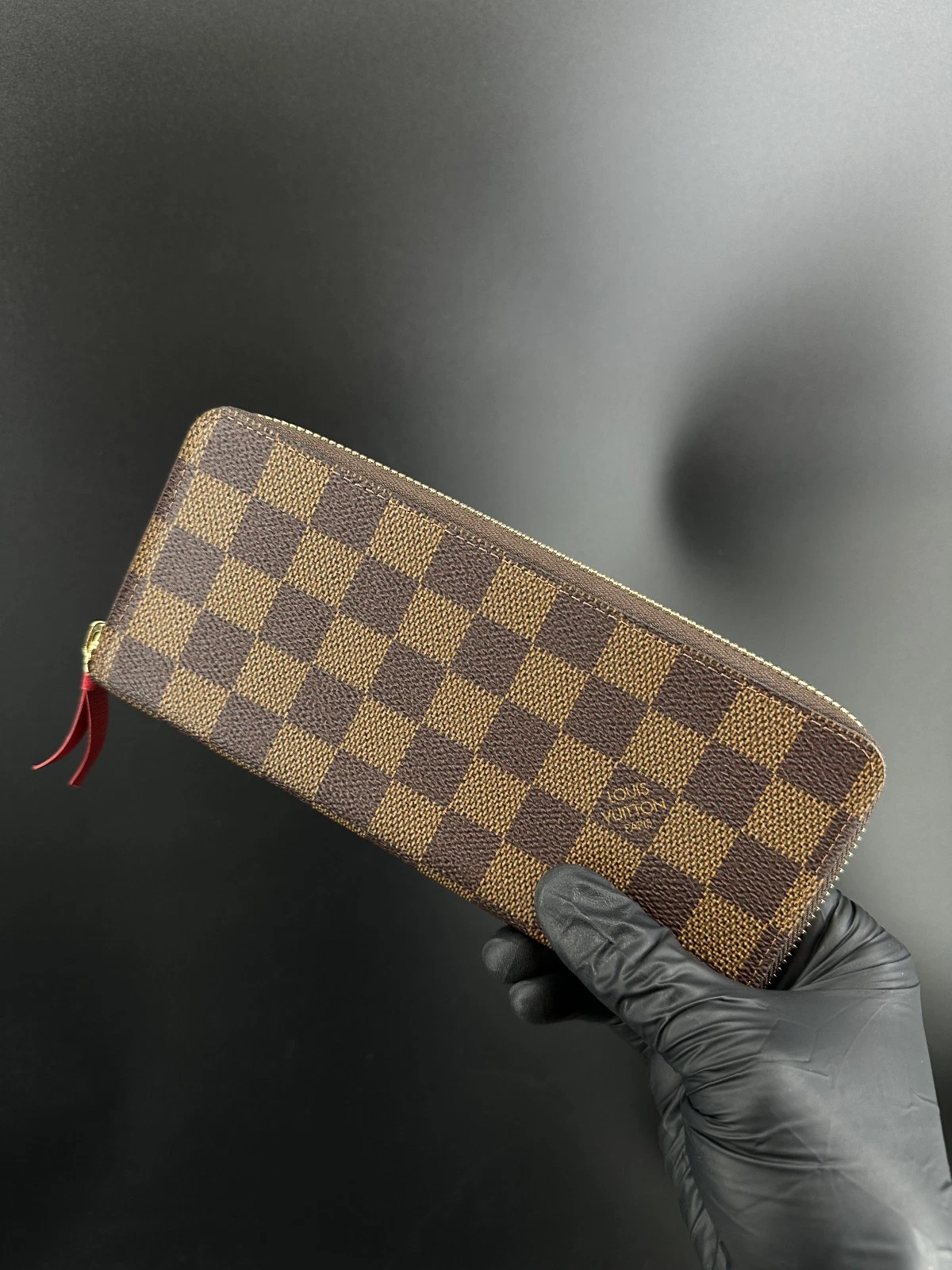 Louis Vuitton Portefeuille Clemence Damier Ebene Round Zipper Long Wallet