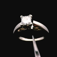  14K White Gold Princess Diamond Ring IGI 0.75ct I1 I-J Size 5.5 2.8dwt (4.4g)