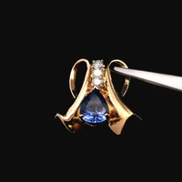 14K Yellow Gold 2.5ct Tanzanite Diamond Pendant 0.27ctw 3.4dwt 5.29g Estate