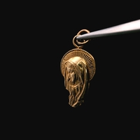  14K Yellow Gold Virgin Mary Pendant Charm 0.90dwt 1.40g Religious Medal Gift