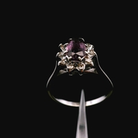 14K White Gold Pink Topaz Diamond Ring Size 5.5 2.0dwt (3.1g) 0.05ct